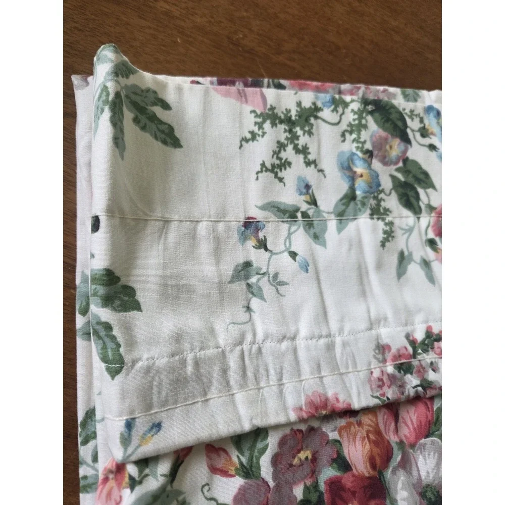 Vtg Croscill English Garden Panels Set Five Piece Curtains Valance Cottagecore